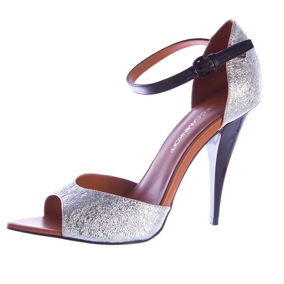 Rebecca Minkoff Shoes - Rebecca Minkoff Cracked Leather Silver Heels